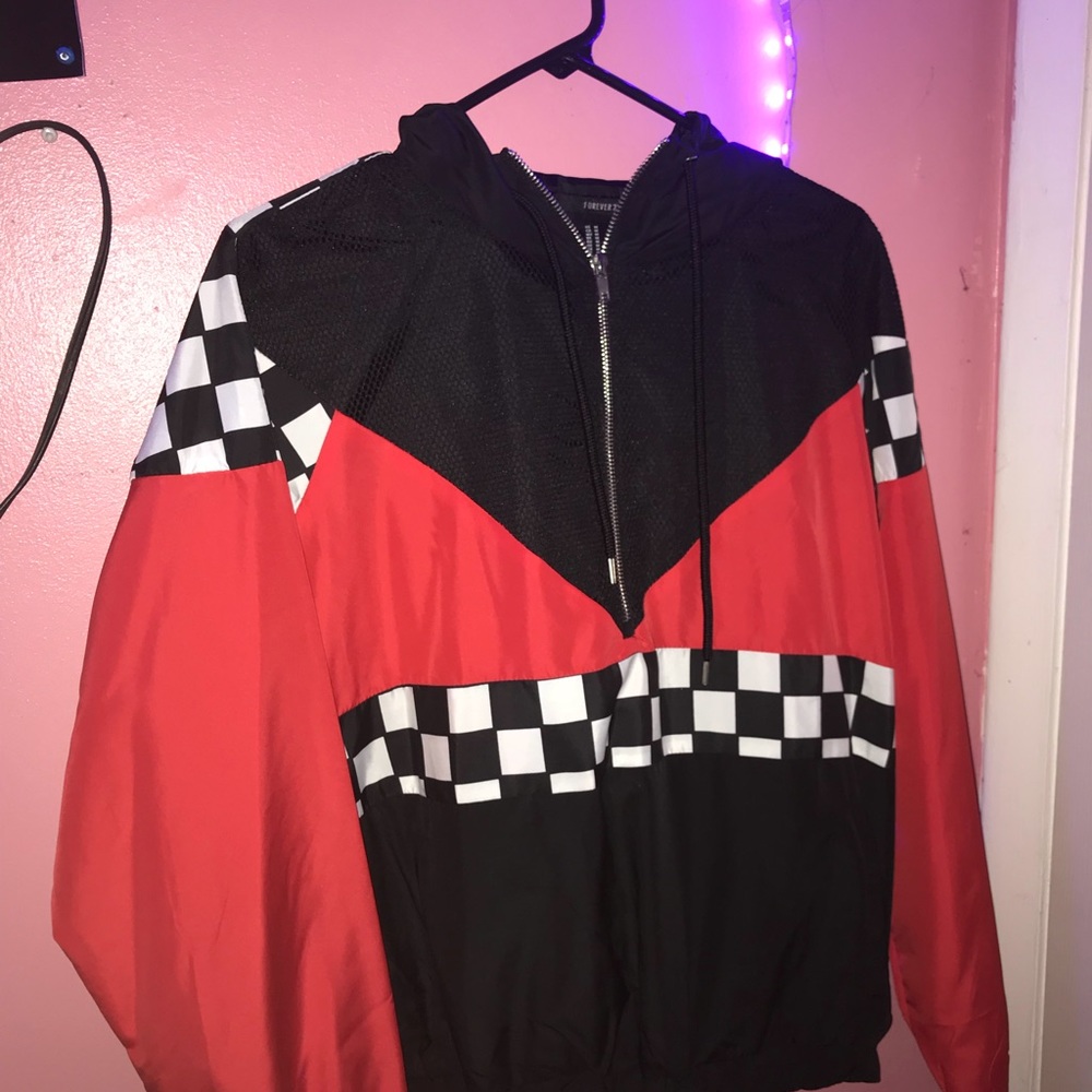 Checker Hoodie zip up